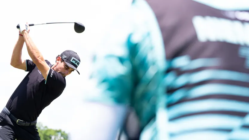 Captain Joaquín Niemann of Torque GC hits his shot on the driving range during the second round of LIV Golf Virginia at Robert Trent Jones Golf Club on Saturday, June 07, 2025 in Gainesville, Virginia. (Photo by Mateo Villalba/LIV Golf)