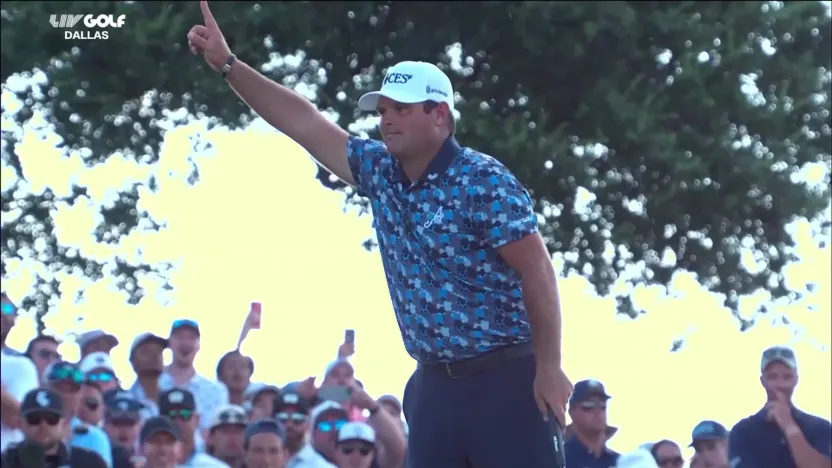 Watch: Reed's winning birdie putt in LIV Golf Dallas playoff