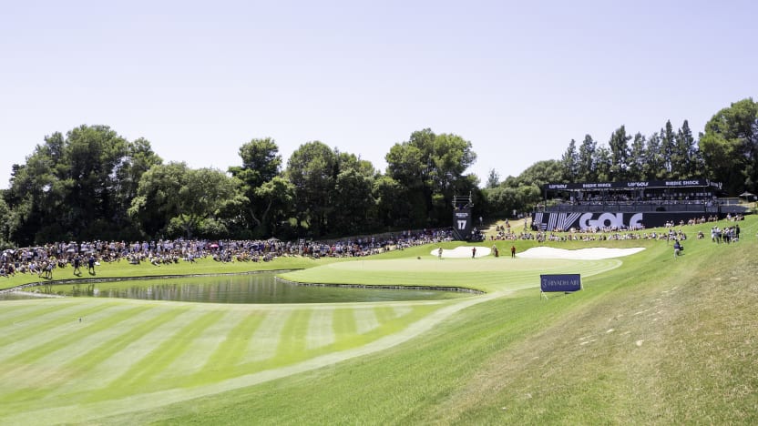 General view of the 17th hole during the final round of LIV Golf Andalucía at Real Club Valderrama on Sunday, July 13, 2025 in San Roque, Spain. (Photo by Pedro Salado/LIV Golf)