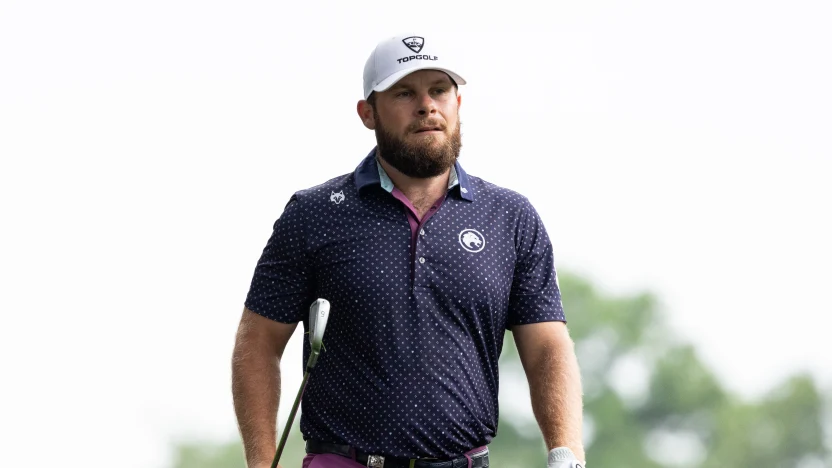 Tyrrell Hatton of Legion XIII is seen on the 10th hole during the second round of the 2025 PGA Championship at Quail Hollow Club on Friday, May 16, 2025 in Charlotte, North Carolina. (Photo by Jon Ferrey/LIV Golf)