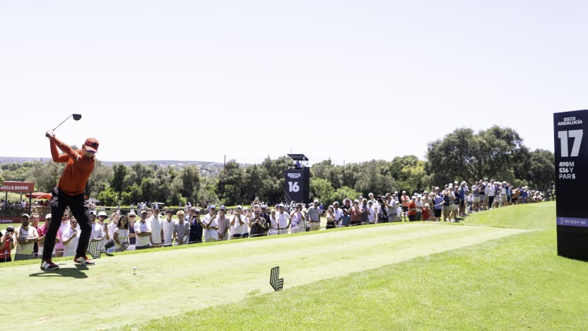 Captain Sergio Garcia of Fireballs GC hits his shot from the 17th tee during the final round of LIV Golf Andalucía at Real Club Valderrama on Sunday, July 13, 2025 in San Roque, Spain. (Photo by Pedro Salado/LIV Golf)