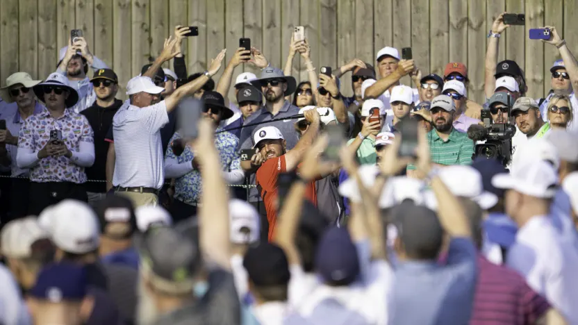 Captain Bryson DeChambeau of Crushers GC hits his shot from the second tee during the first round of the US Open at Oakmont Country Club on Thursday, June 12, 2025 in Oakmont, Pennsylvania. (Photo by Charles Laberge/LIV Golf)
