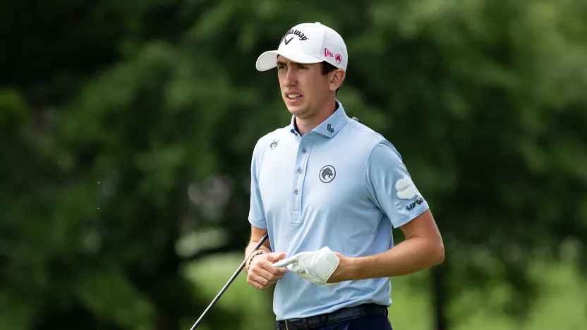 Tom McKibbin of Legion XIII is seen on the second hole during the final round of the 2025 PGA Championship at Quail Hollow Club on Sunday, May 18, 2025 in Charlotte, North Carolina. (Photo by Jon Ferrey/LIV Golf)