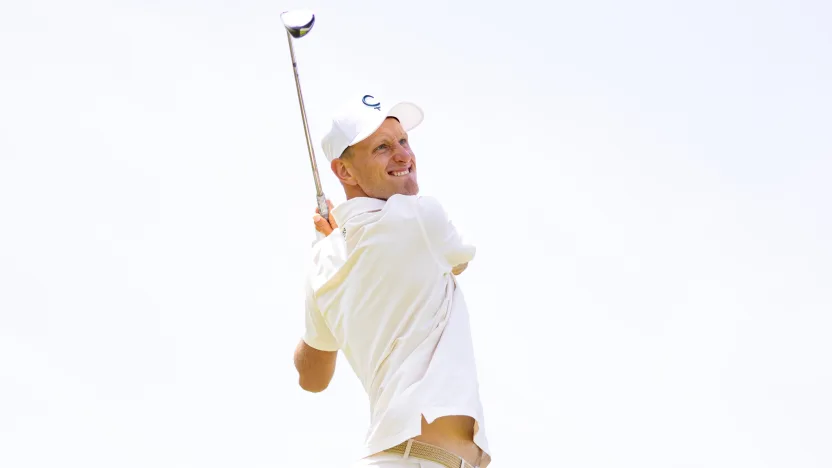 Adrian Meronk during the practice round before the start of LIV Golf Korea at Jack Nicklaus Golf Club on Wednesday, April 30, 2025 in Incheon, South Korea. (Photo by Chris Trotman/LIV Golf)