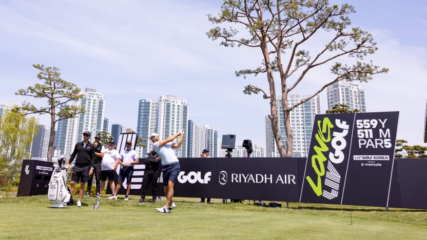 Dustin Johnson during the practice round before the start of LIV Golf Korea at Jack Nicklaus Golf Club on Wednesday, April 30, 2025 in Incheon, South Korea. (Photo by Chris Trotman/LIV Golf)