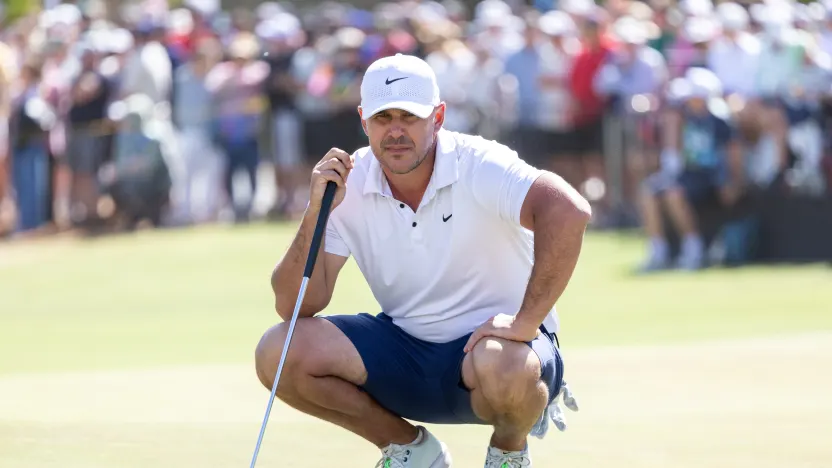 Captain Brooks Koepka of Smash GC reads his putt on the 18th green during the second round of LIV Golf Adelaide at Grange Golf Club on Saturday, February 15, 2025 in Adelaide, Australia. (Photo by Jon Ferrey/LIV Golf)