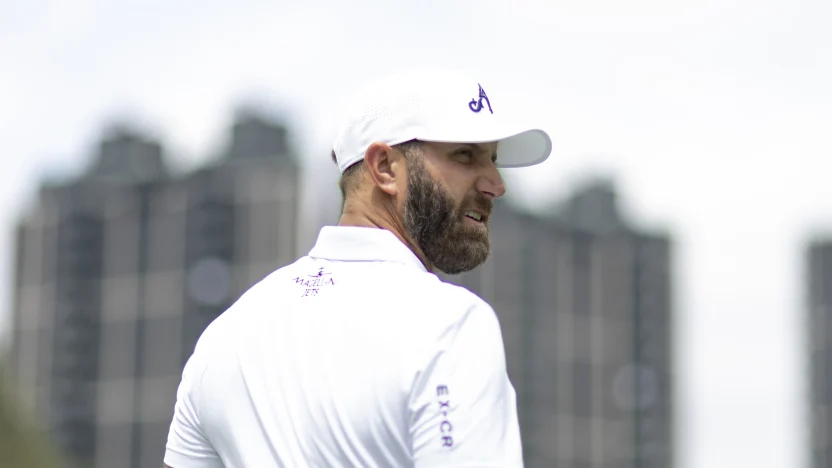 Captain Dustin Johnson of 4Aces GC is seen on the driving range during the practice round before the start of LIV Golf Hong Kong at the Hong Kong Golf Club Fanling on Monday, March 3rd, 2025 in Fanling, Hong Kong. (Photo by Jon Ferrey/LIV Golf)