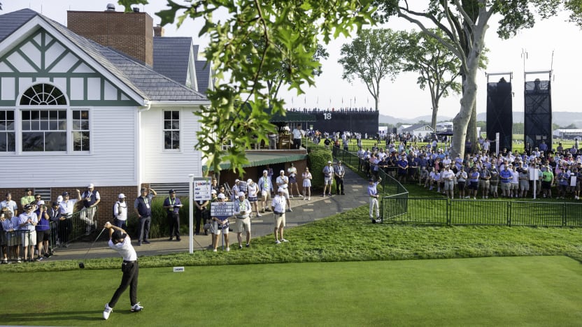 Josele Ballester of Fireballs GC hits his shot from the first tee during the first round of the US Open at Oakmont Country Club on Thursday, June 12, 2025 in Oakmont, Pennsylvania. (Photo by Charles Laberge/LIV Golf)