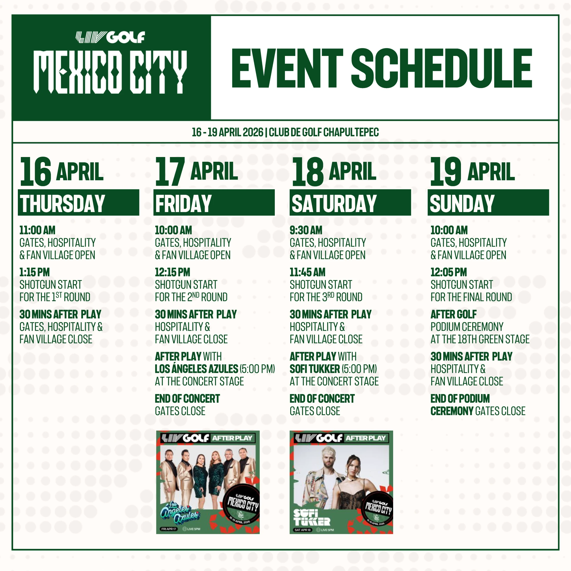 LIV Mexico City 2026 Public Schedule 1x1
