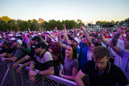 Fans at the the Birds of Tokyo concert after the second round of LIV Golf Adelaide at the Grange Golf Club on Saturday, Apr. 22, 2023 in Adelaide, Australia. (Photo by Montana Pritchard/LIV Golf)
