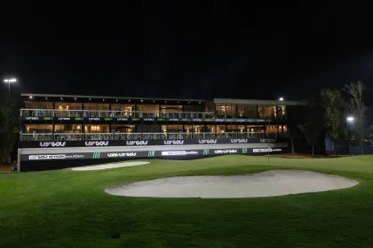A general exterior view of Club 54 during the practice round before the start of LIV Golf Riyadh at Riyadh Golf Club on Tuesday, Feb. 04, 2025 in Riyadh, Saudi Arabia. (Photo by Chris Trotman/LIV Golf)