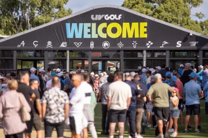 Entrance lineup seen during the first round of LIV Golf Adelaide at Grange Golf Club on Friday, February 14, 2025 in Adelaide, Australia. (Photo by Mateo Villalba/LIV Golf)