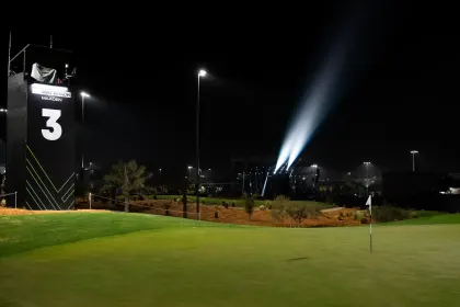 An overview of the third hole before the start of LIV Golf Riyadh at Riyadh Golf Club on Monday, Feb. 03, 2025 in Riyadh, Saudi Arabia. (Photo by Charles Laberge/LIV Golf)