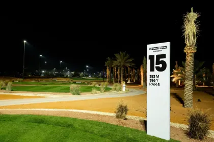 An overview of the 15th hole before the start of LIV Golf Riyadh at Riyadh Golf Club on Monday, Feb. 03, 2025 in Riyadh, Saudi Arabia. (Photo by Charles Laberge/LIV Golf)